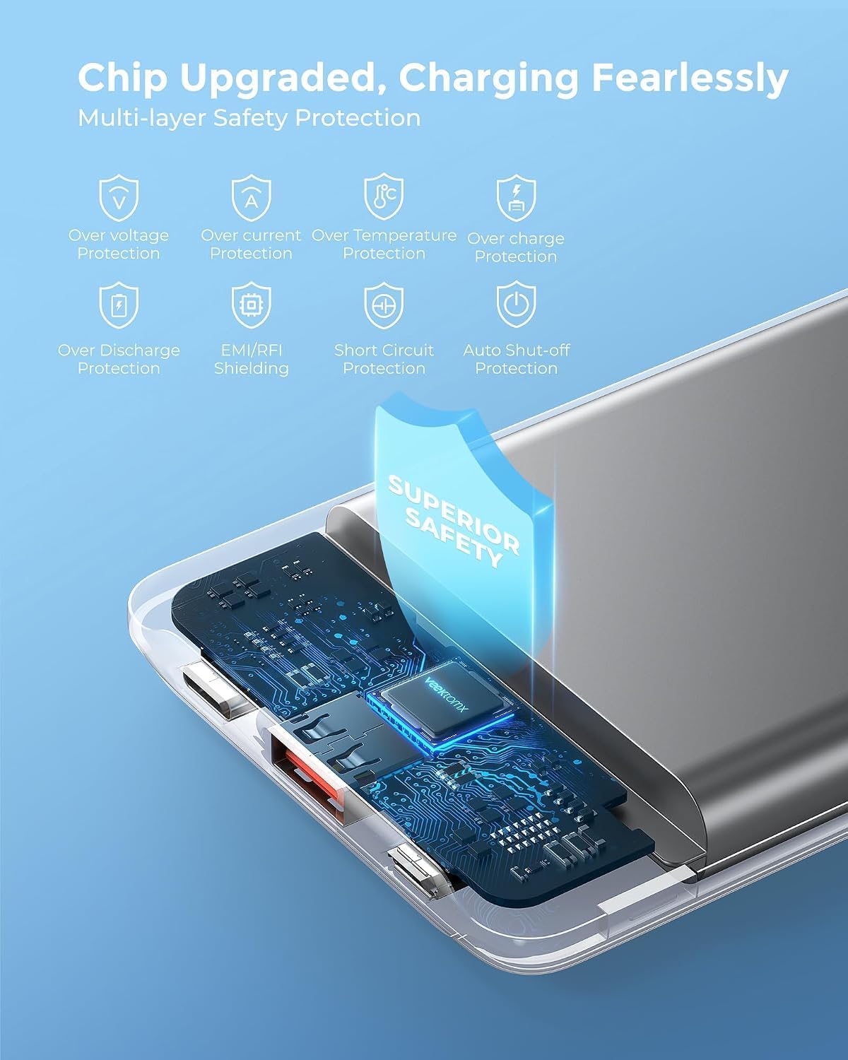 VEEKTOMX mini banco del poder 10000mAh, cargador rápido 22.5W para...