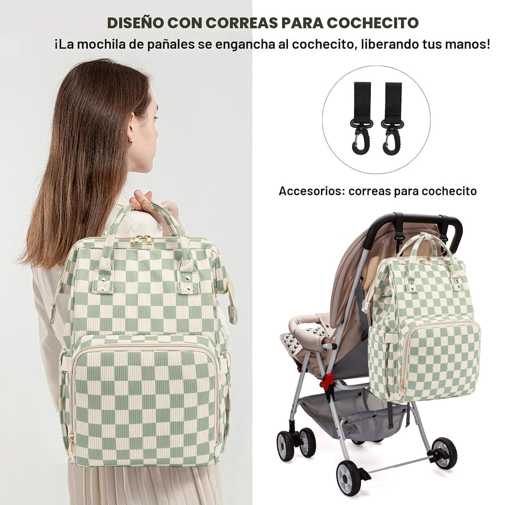 Mochila para pañales de bebé Dezcrab para mamá, bolsa de pañales de...
