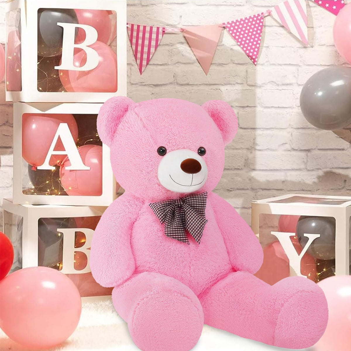 SNOWOLF Oso de Peluche Gigante Rosa de 44" Animales de Peluche...