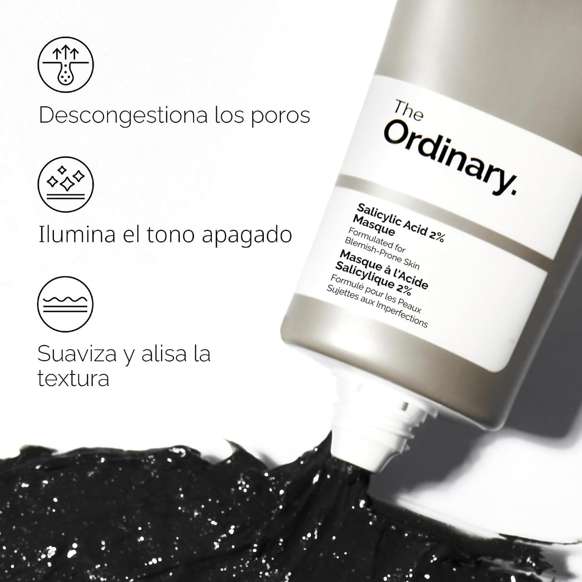 The Ordinary Mascarilla de ácido salicílico al 2%, mascarilla clari...