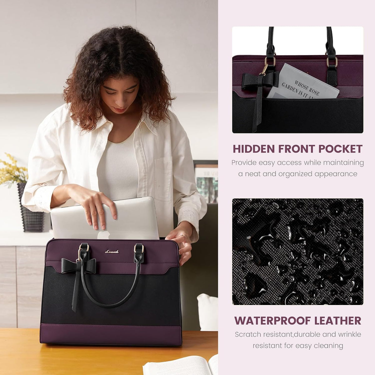 LOVEVOOK Bolsa Tote para Laptop para Mujeres, Bolsa de Trabajo de C...