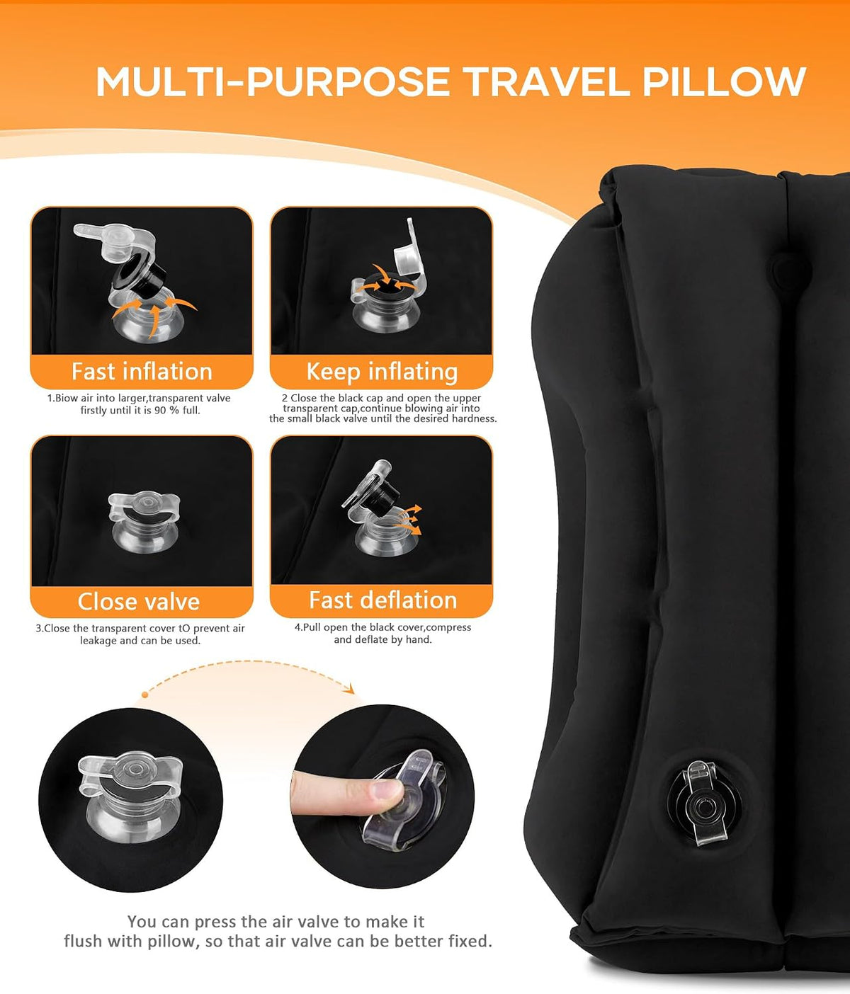 Sunany Almohada de viaje, almohada de avión mejorada para vuelos la...