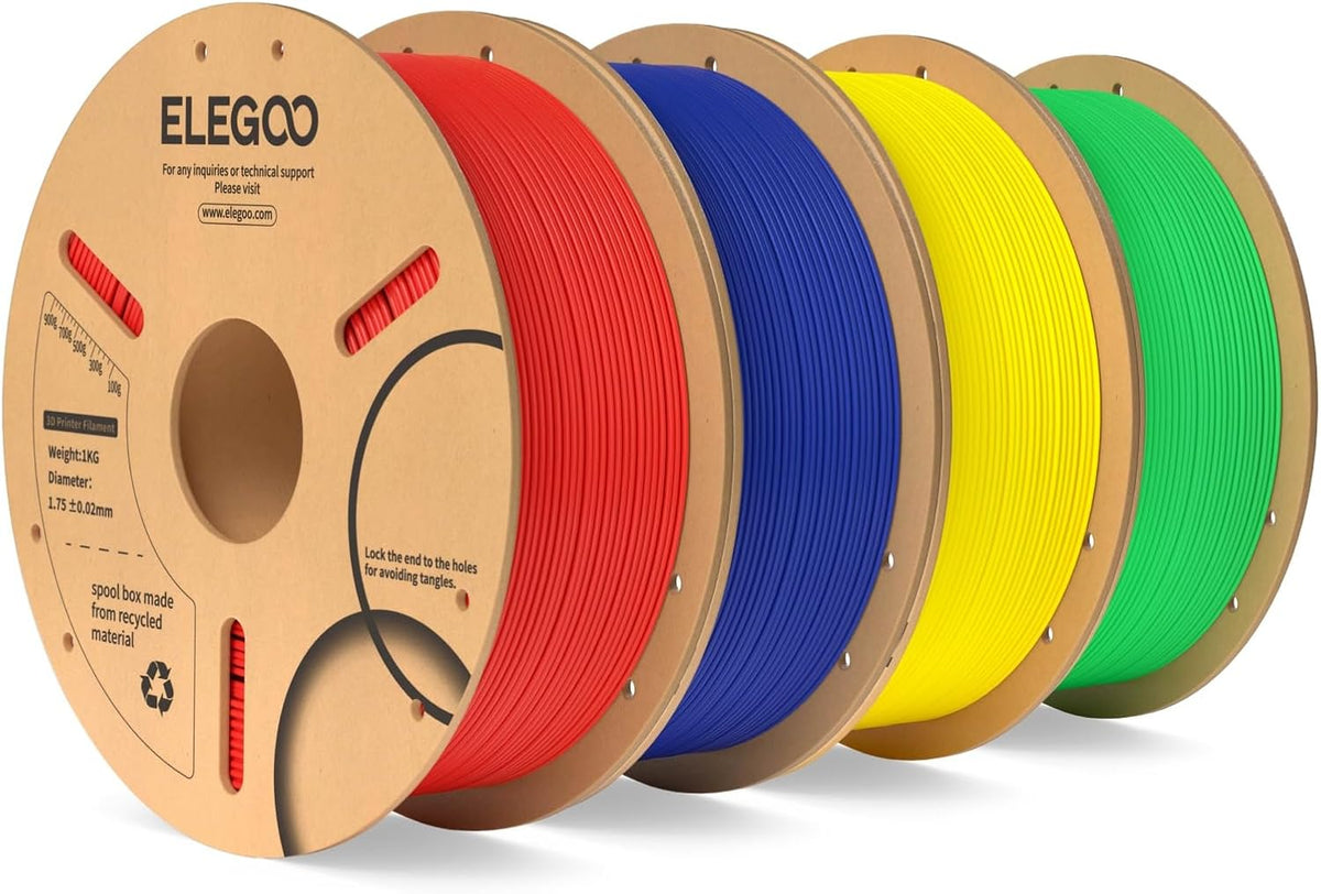 ELEGOO Filamento PLA para impresora 3D de 0.07 in, 8.8 lbs, rojo\/a...