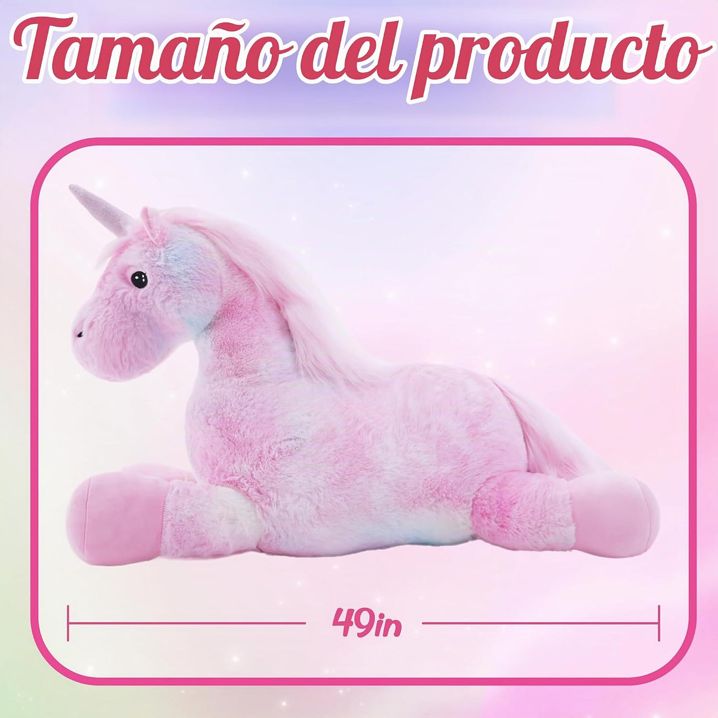 GADXV Peluche de unicornio grande, regalo de unicornio de 49 pulgad...