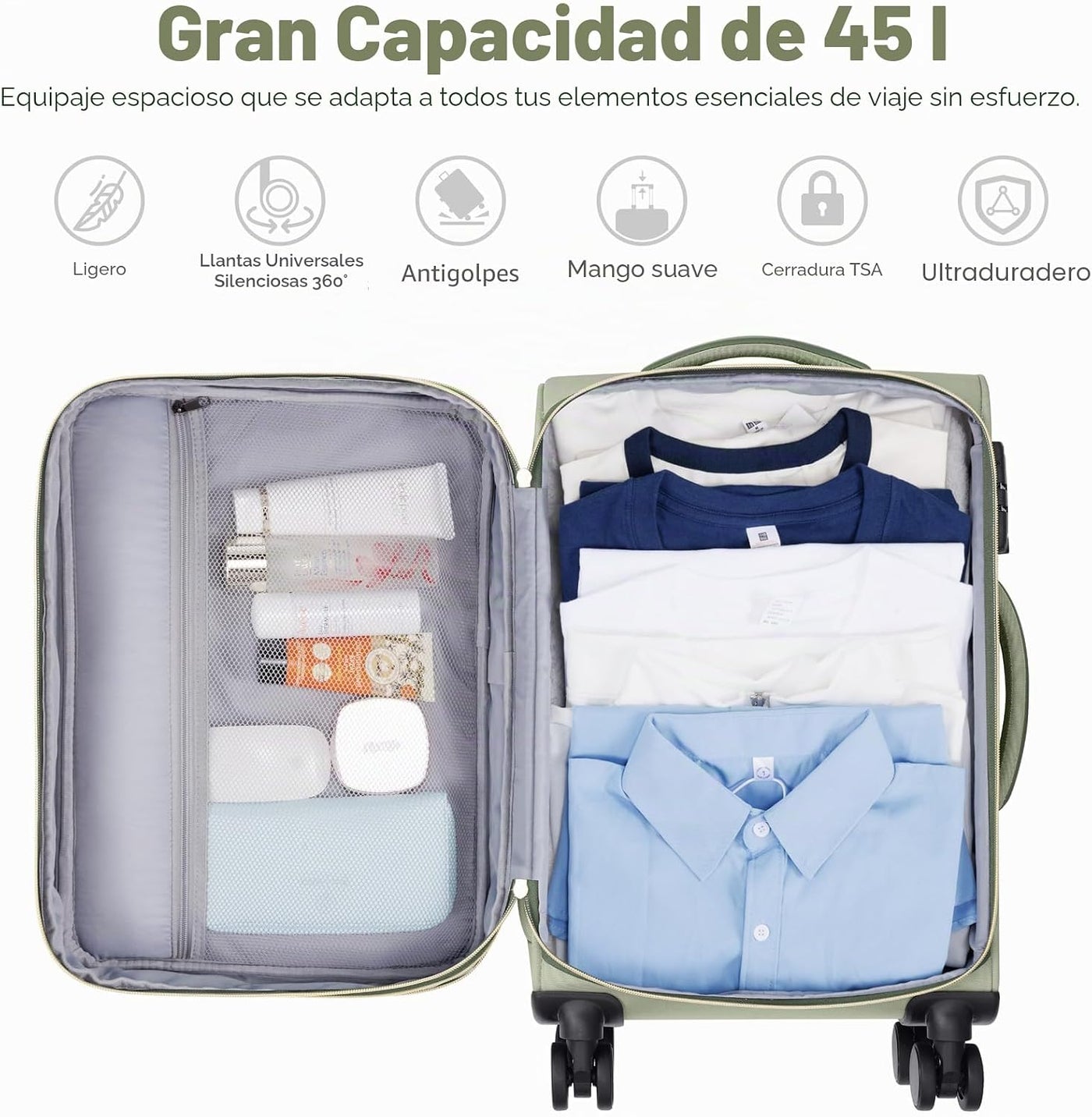 Softside - Maleta de mano expandible con apertura superior de 20 pu...
