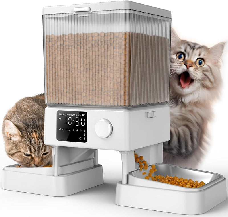 oneisall Comedero automático para gatos para 2 gatos, 20 tazas\/5 l...