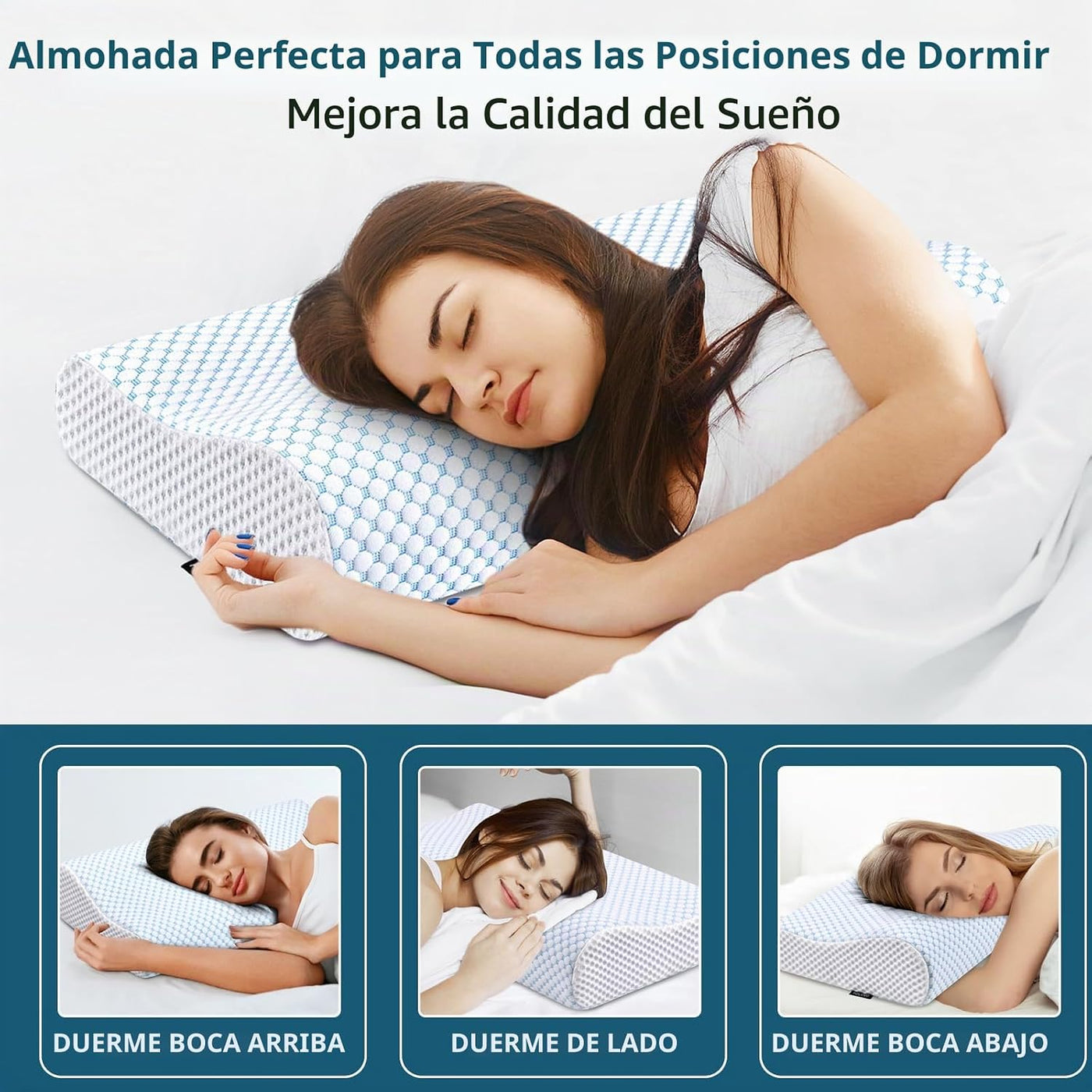 Almohadas de Espuma Viscoelástica Almohada para el Cuello para Aliv...