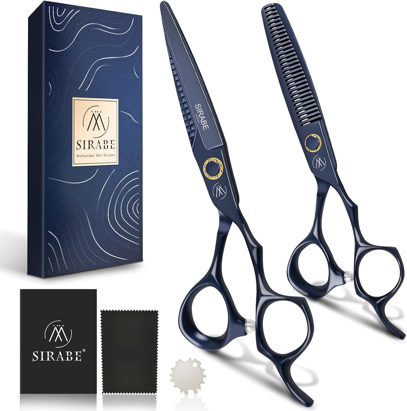 Sirabe Tijeras de corte de cabello, kit profesional de corte de cab...