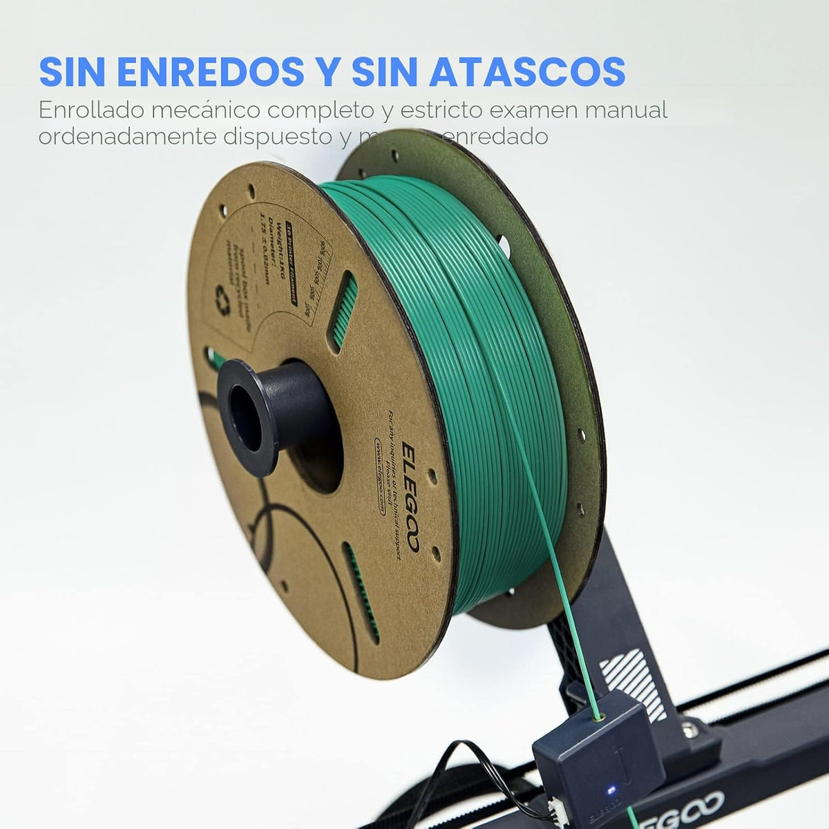 ELEGOO - Filamento PLA 1.75mm Blanco 1KG, Filamento para Impresora...