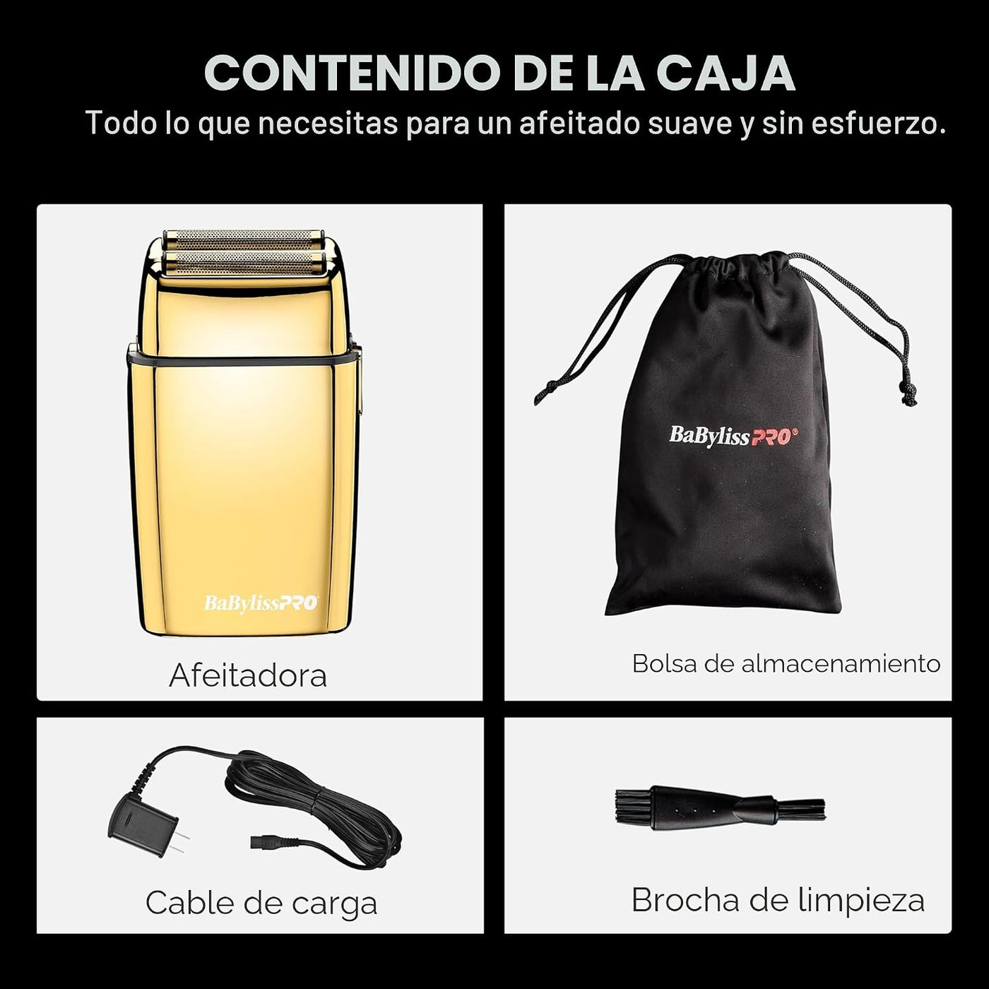 BaBylissPRO METALFX Afeitadora de doble lámina, afeitadora eléctric...
