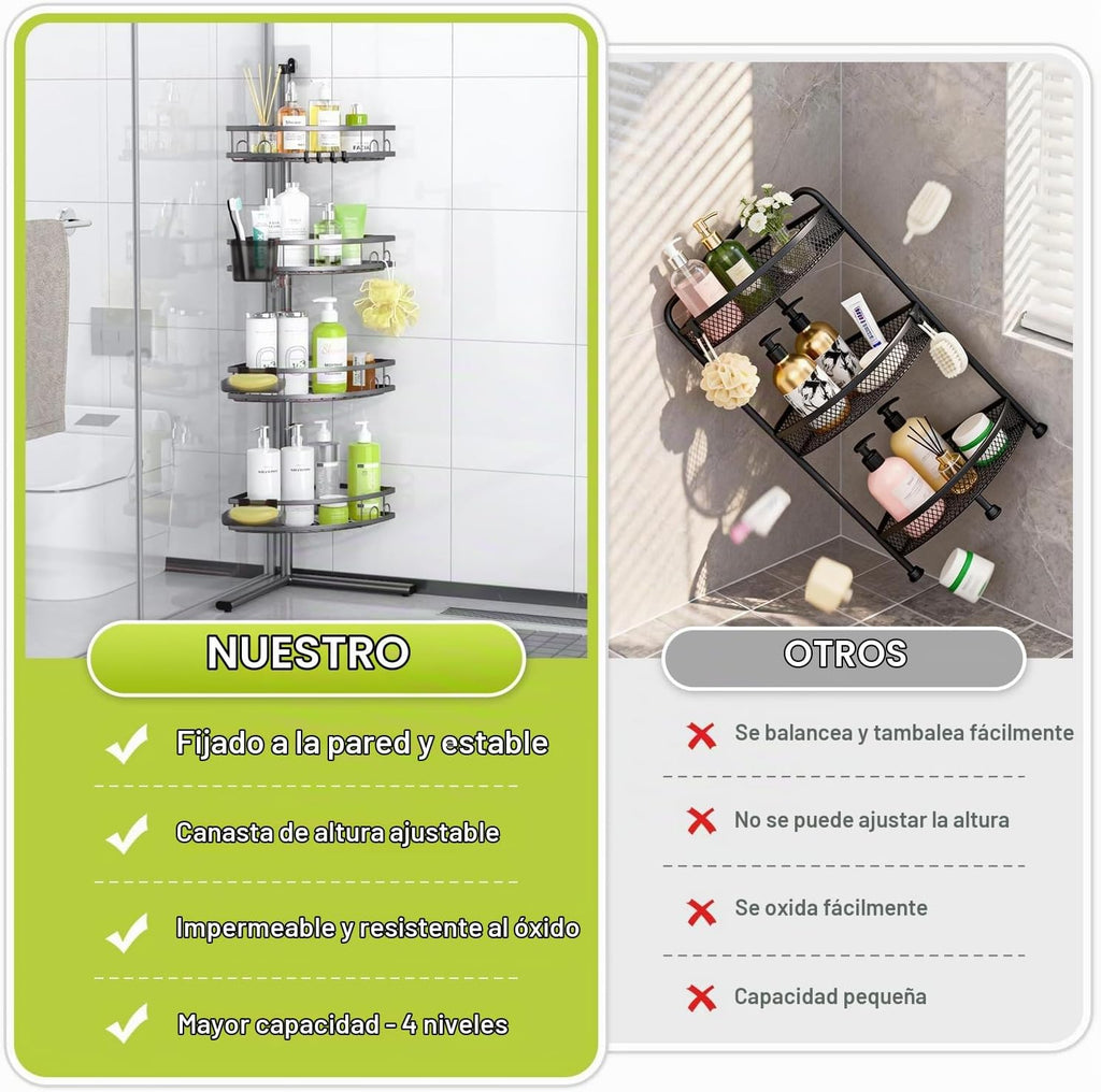 Aitatty Organizador de ducha esquinero de pie: estante organizador...