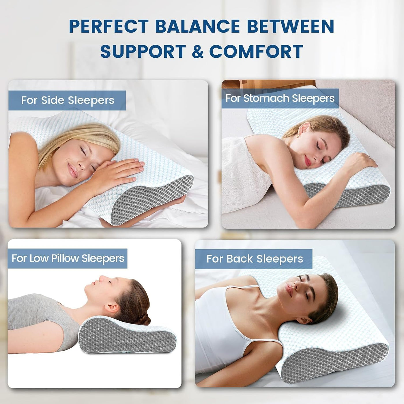 Almohadas de espuma viscoelástica, almohada para el cuello, almohad...