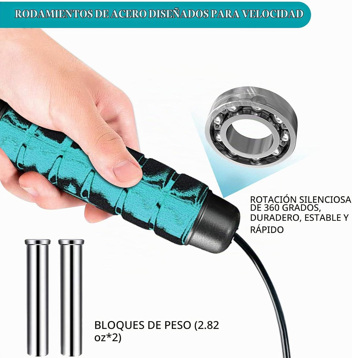 Redify Cuerda de saltar inalámbrica con peso para fitness [adecuada...
