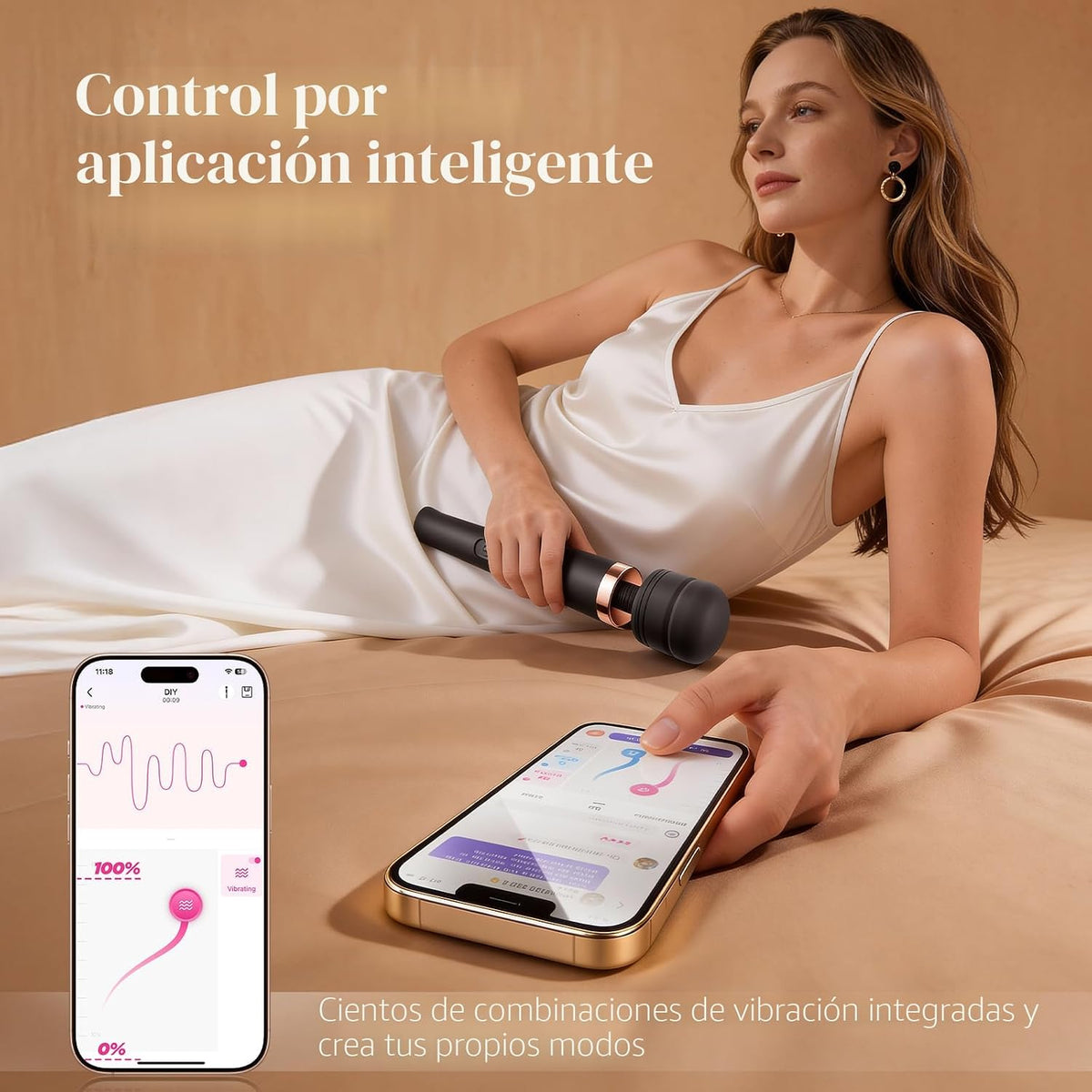 MOOLIGIRL - Varita vibradora, control de aplicación de juguetes par...