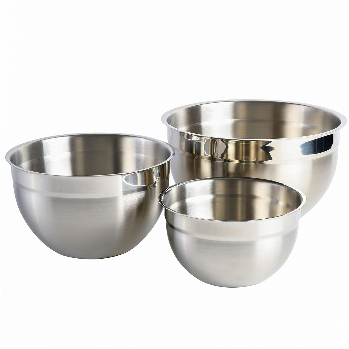 Babish Juego de cuencos de acero inoxidable de 3 piezas, cuencos de...