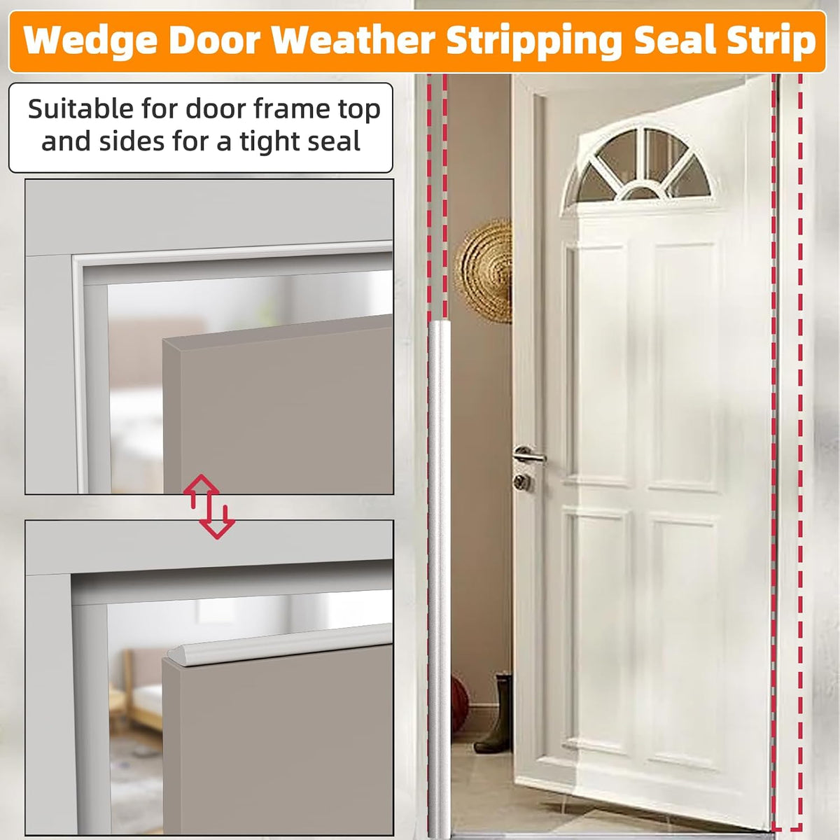 3 Pack*16.4 Ft Cinta de espuma con forma de cuña autoadhesiva para...