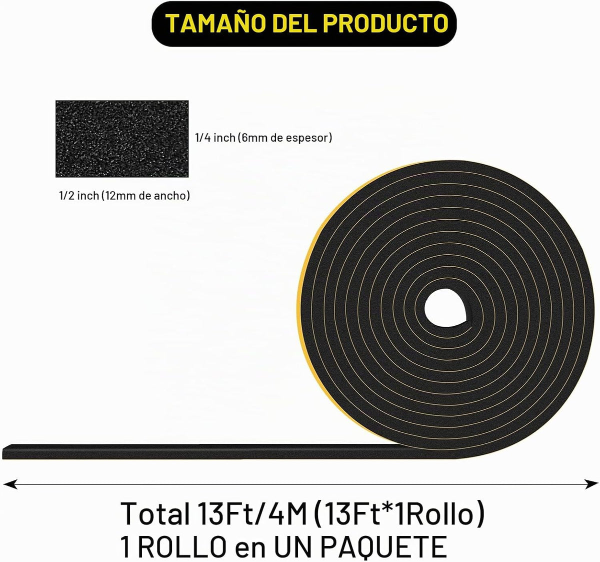 YIMIKI Burlete Sellador de Puerta para Clima de 1\/2 pulgada x 1\/4...