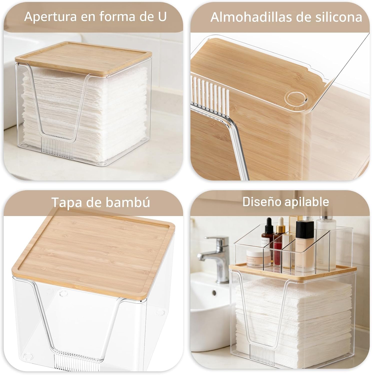 Toallero facial desechable 2 en 1 y organizador de cosméticos, alma...