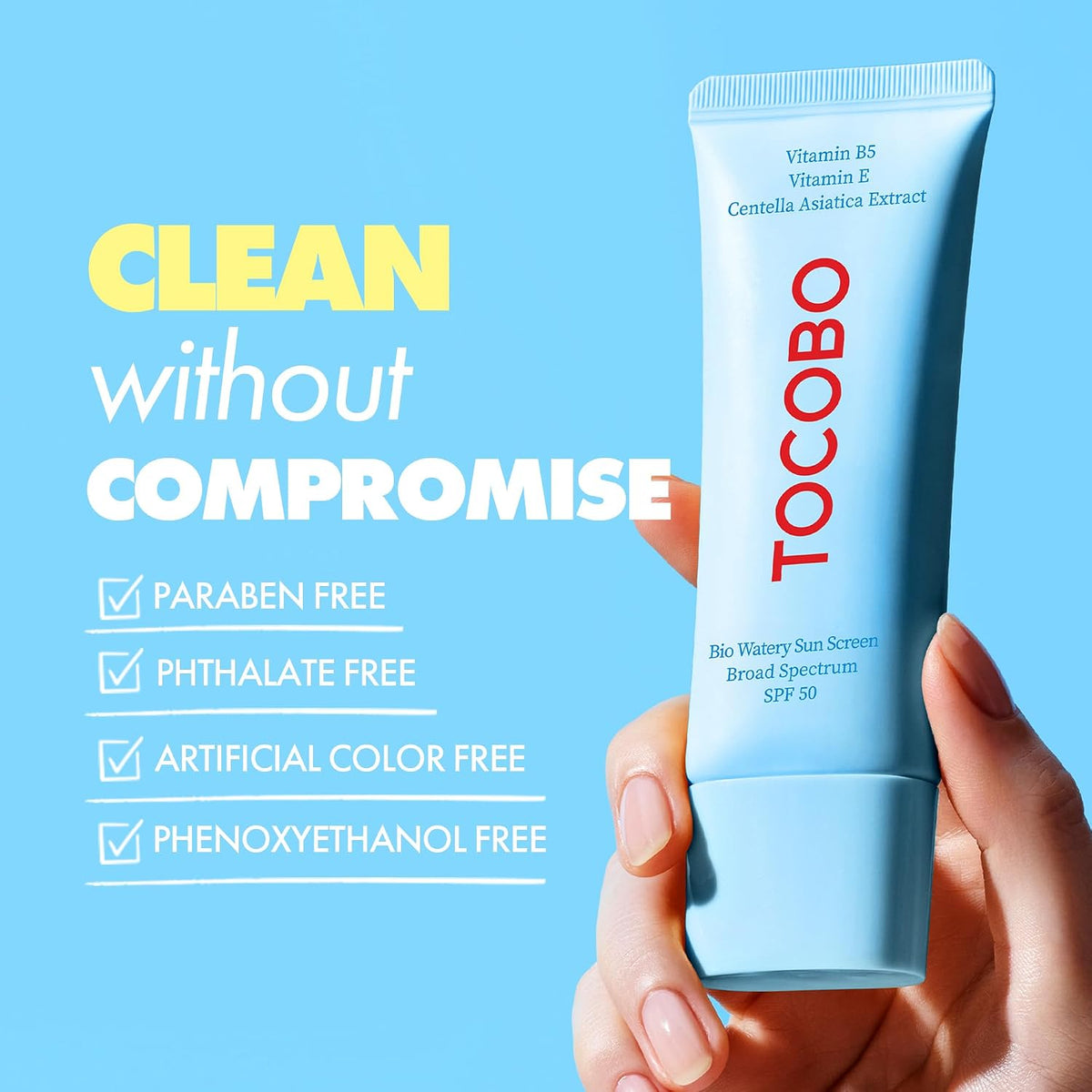 TOCOBO - Crema solar acuosa biológica SPF 50, protector solar corea...