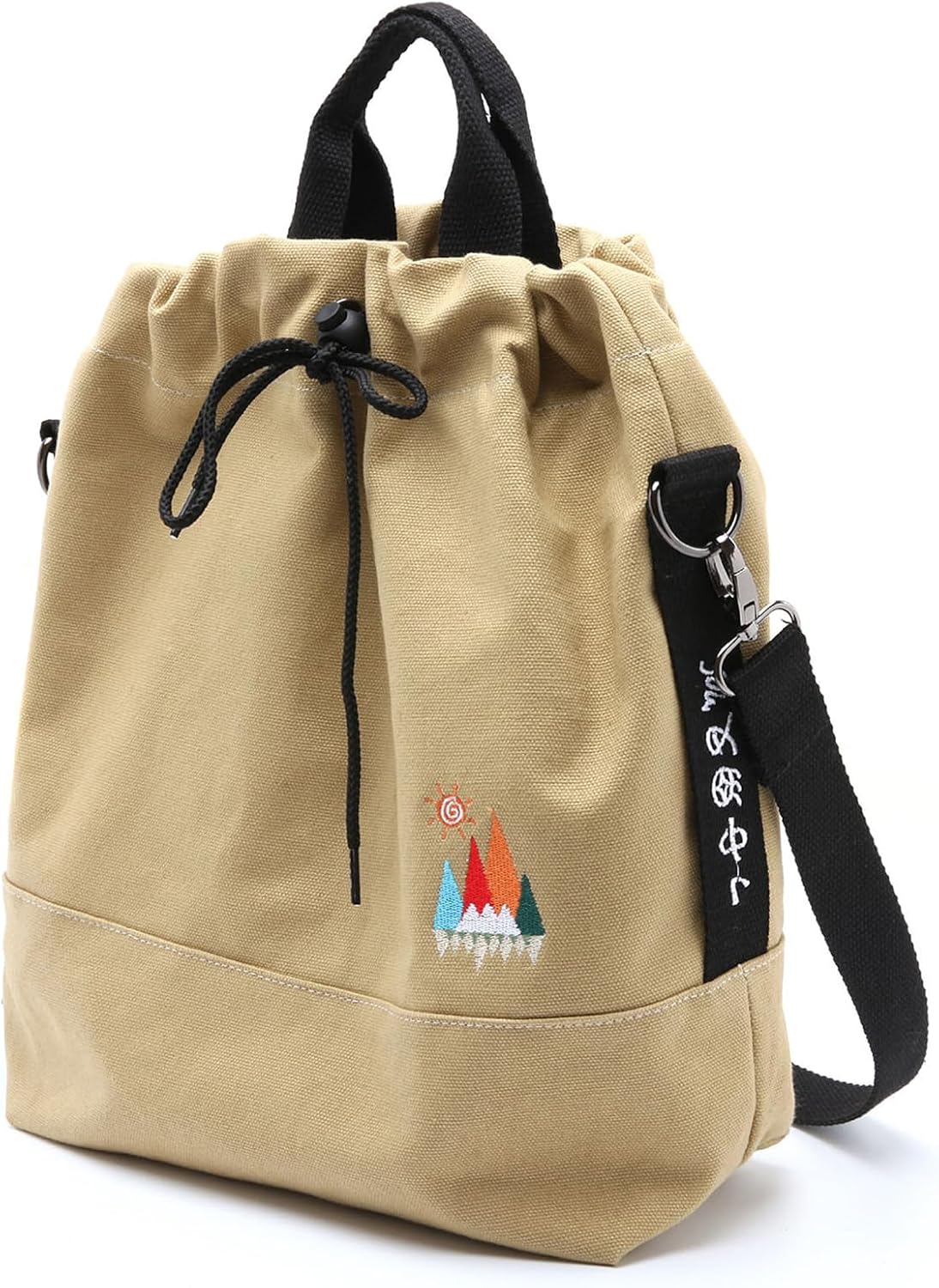 Bolso de mano de lona, bolso de hombro informal, bolso de trabajo, bolso cruzado con bordado de sol