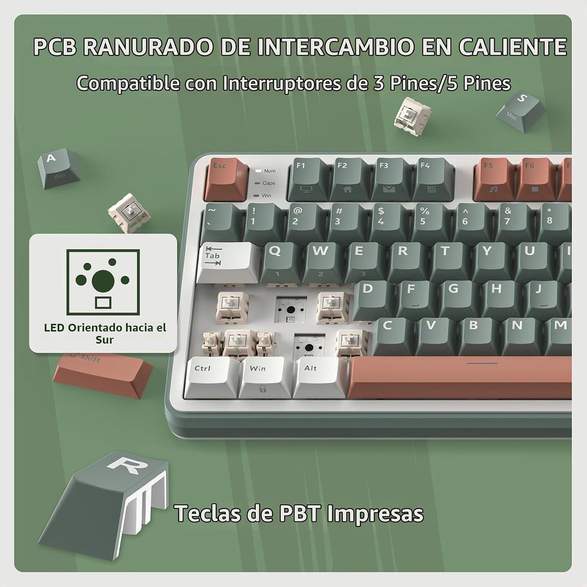 RK ROYAL KLUDGE S98 Teclado mecánico con pantalla inteligente y per...