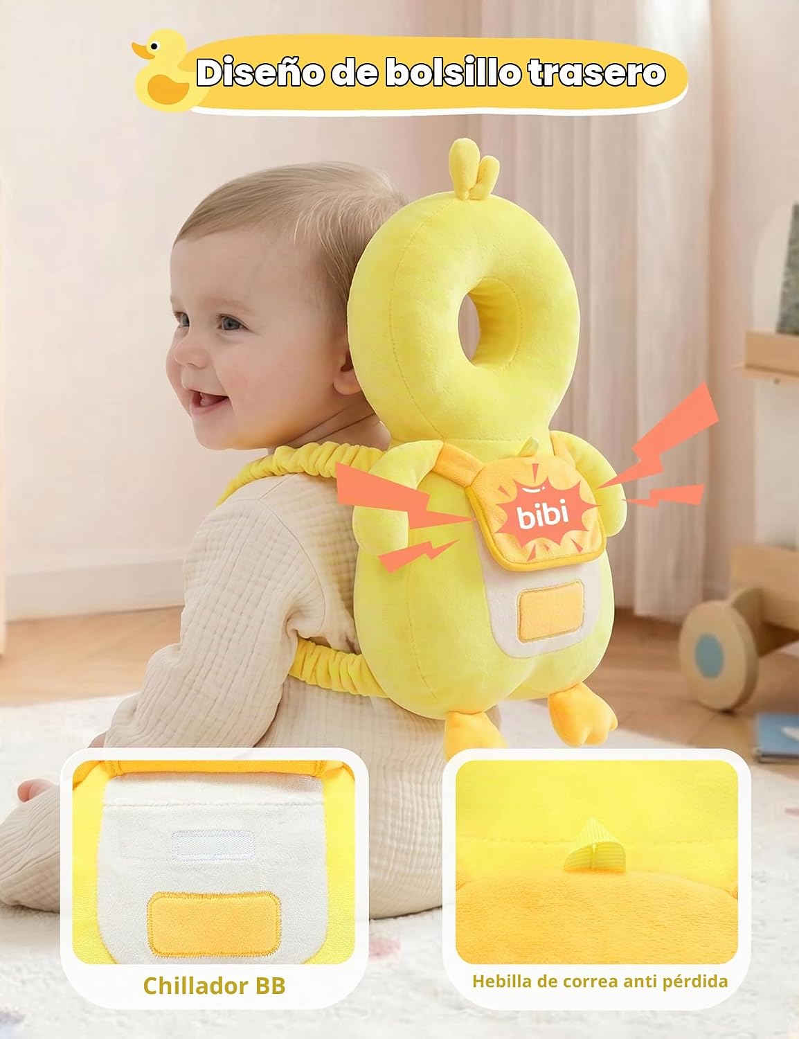 JunNeng Mochila protectora de cabeza de bebé para caminar gateando,...