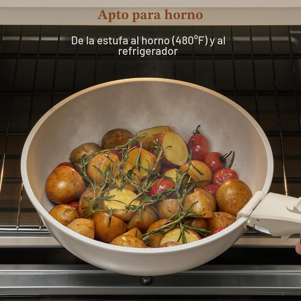 SODAY Juego de 15 piezas de ollas y sartenes antiadherentes, juegos...