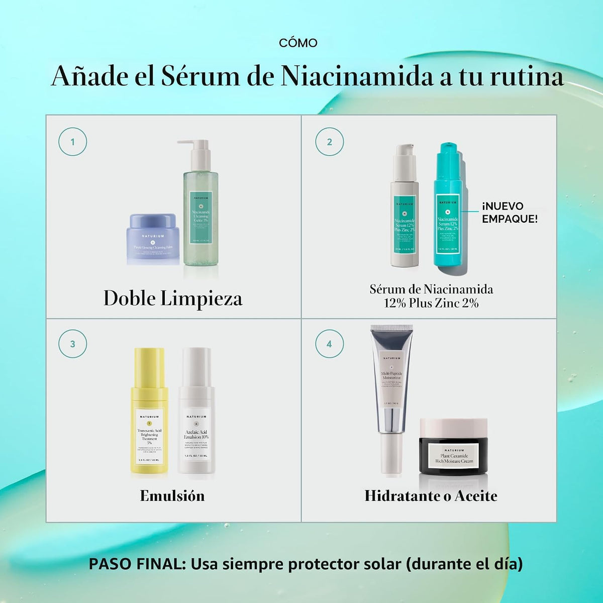 Naturium Suero facial de niacinamida 12% más zinc 2%, antienvejecim...
