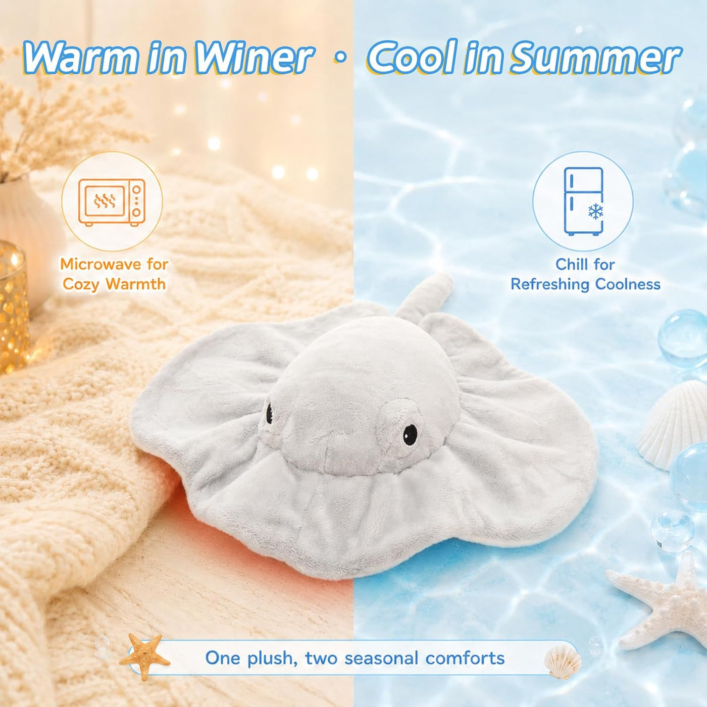 MaoGoLan Stringray - Peluche de animal marino para niños, 15 pulgad...