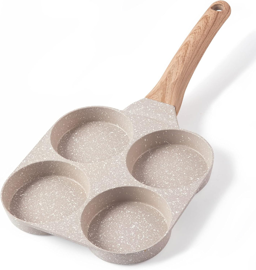 CAROTE Sartén antiadherente de granito para huevos de 4 tazas, colo...