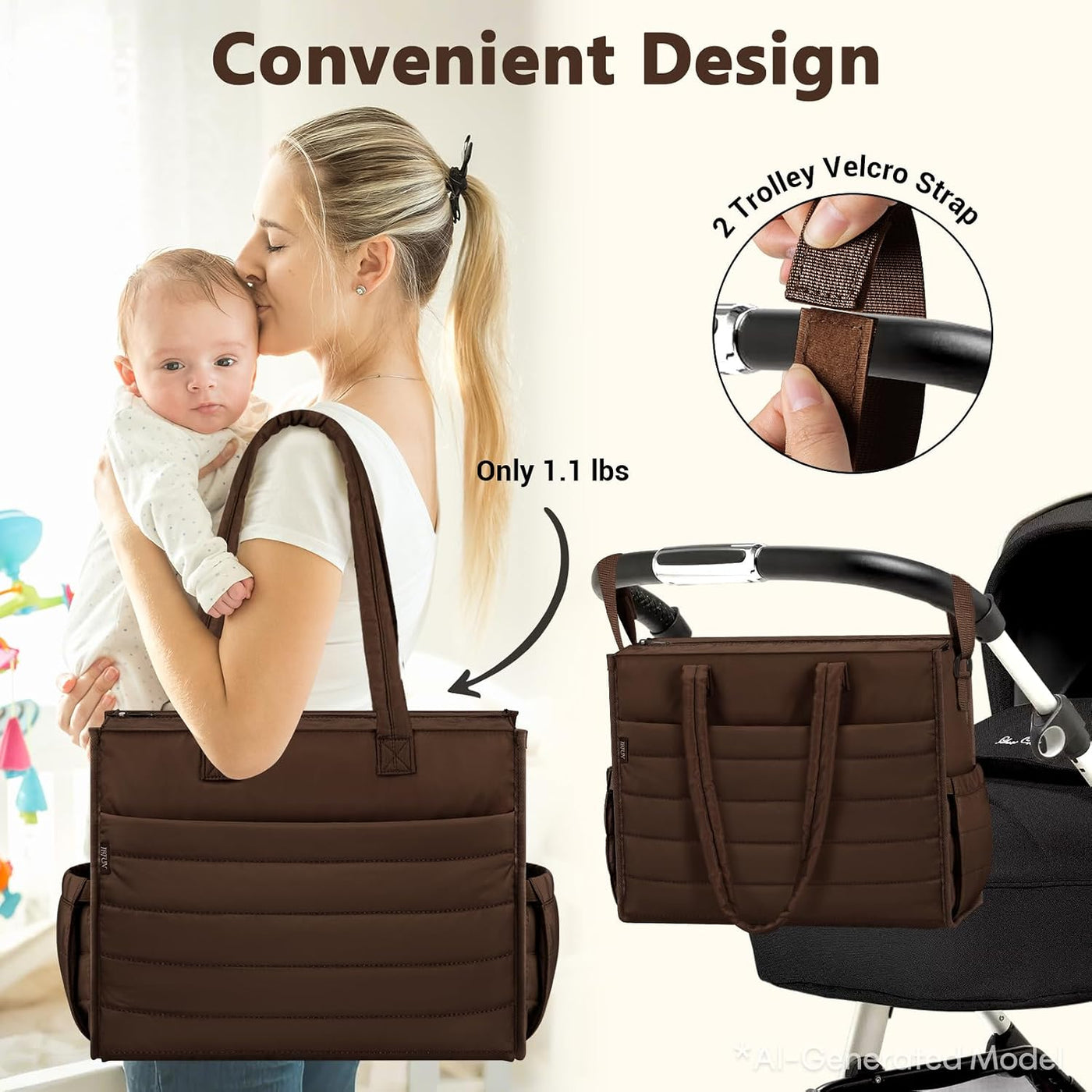 IBFUN Bolso de Pañales para Bebé - Bolso Grande para Bebé 4Pcs con...