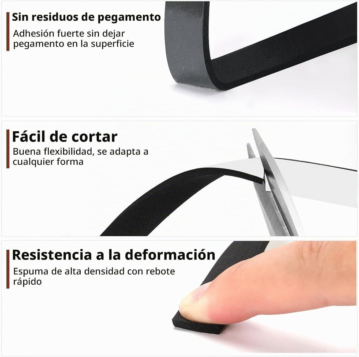Yotache - Burlete de espuma de neopreno de alta densidad de 1\/16&#...