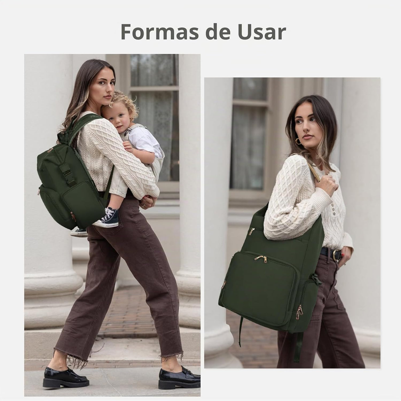 CEI-CEI Mochila de neopreno para pañales con bolsillos aislados, bo...