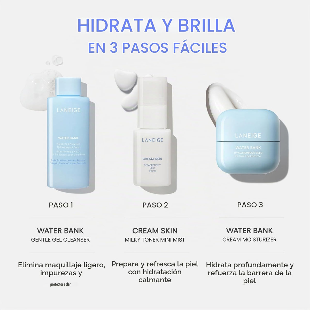 LANEIGE Crema Hidratante Water Bank Azul con Ácido Hialurónico: Cre...