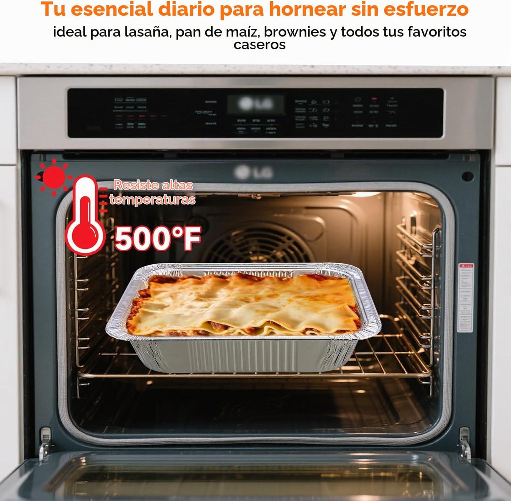 Lideropa Sartenes de aluminio con tapas transparentes de 9 x 13 pul...