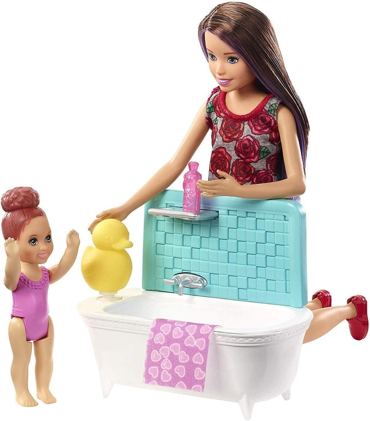 Barbie Skipper Babysitters Inc. Set de Juguetes de Baño, Morena
