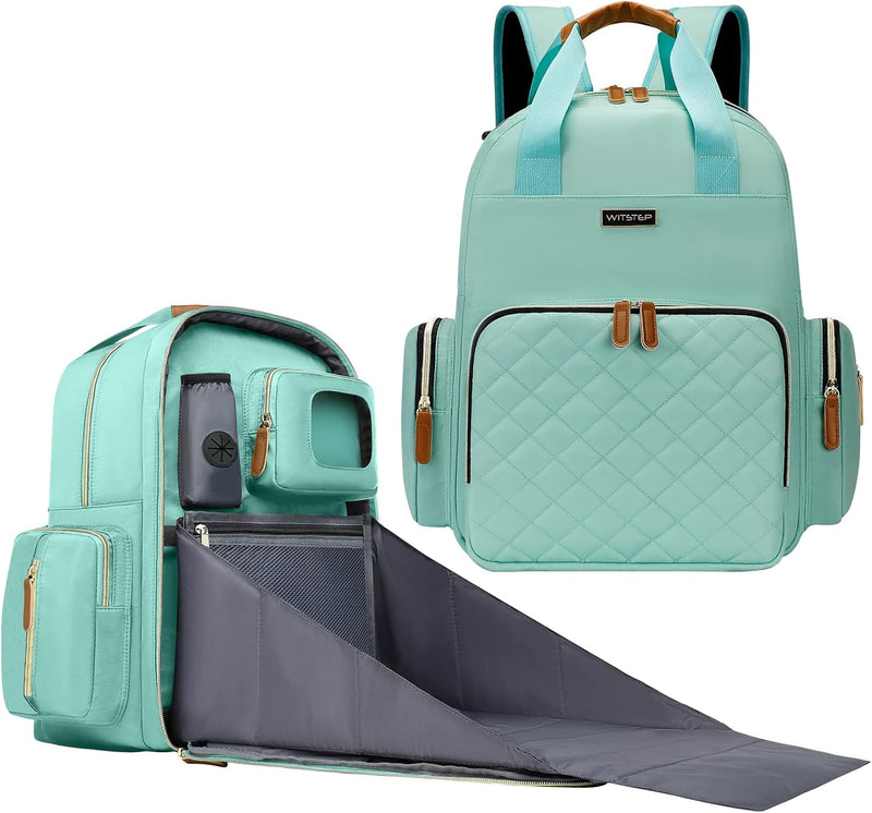WITSTEP Mochila para pañales con cambiador, organizador de bolsas d...