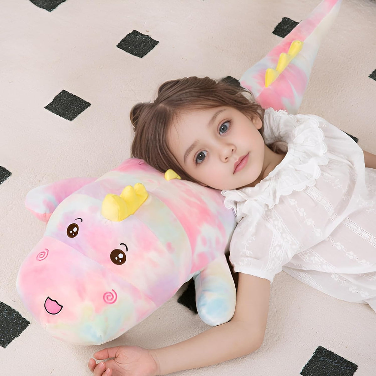 Tianmihou Almohada de peluche gigante de dinosaurio de 40 pulgadas,...
