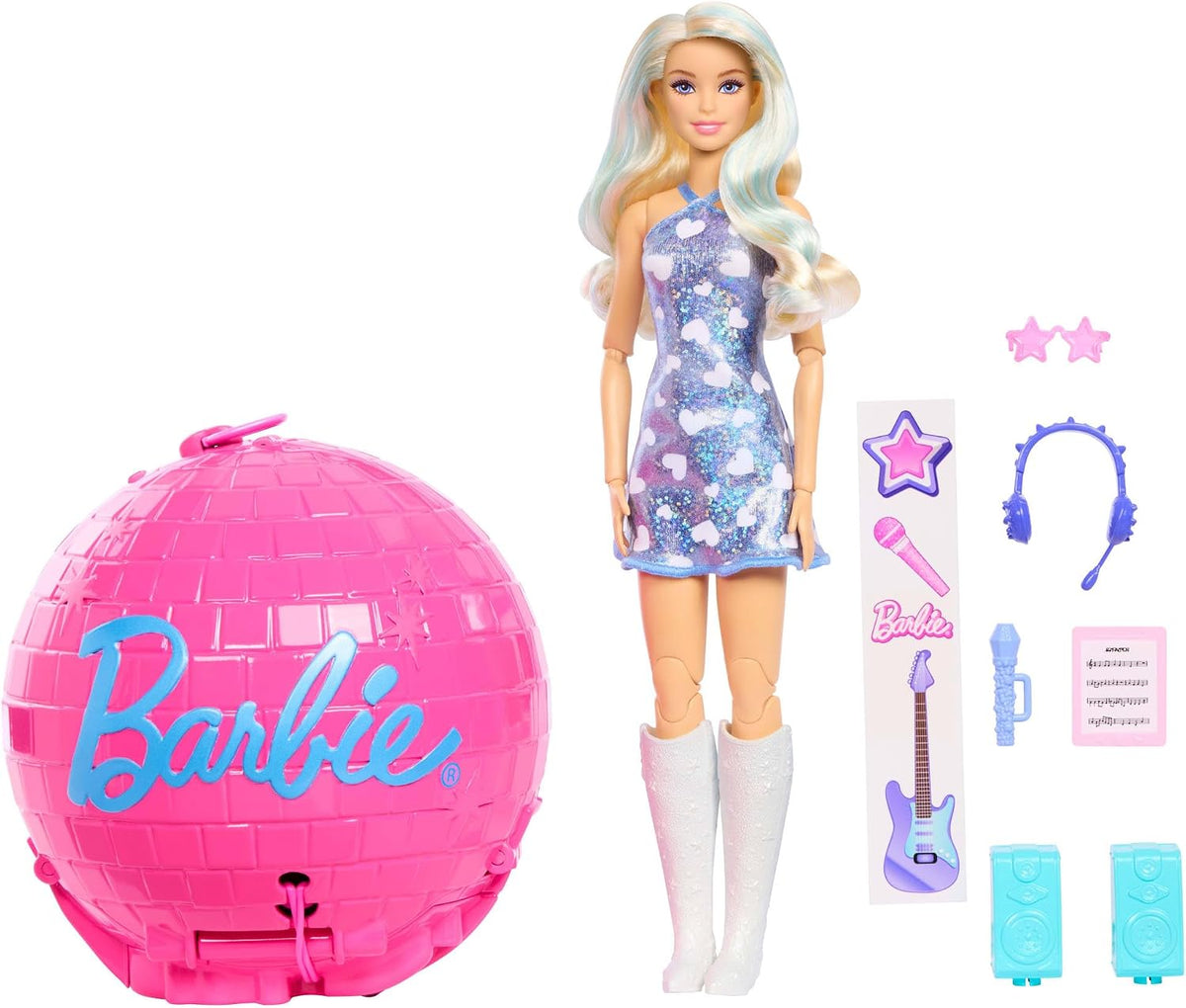 Barbie Muñeca y accesorios Team Roll and Reveal Pop Star | Muñeca r...