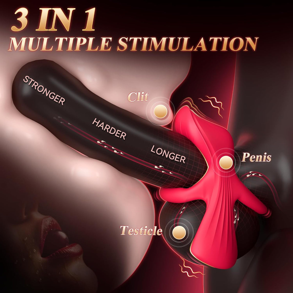 Anillo vibratorio para el pene de silicona, juguetes sexuales para...