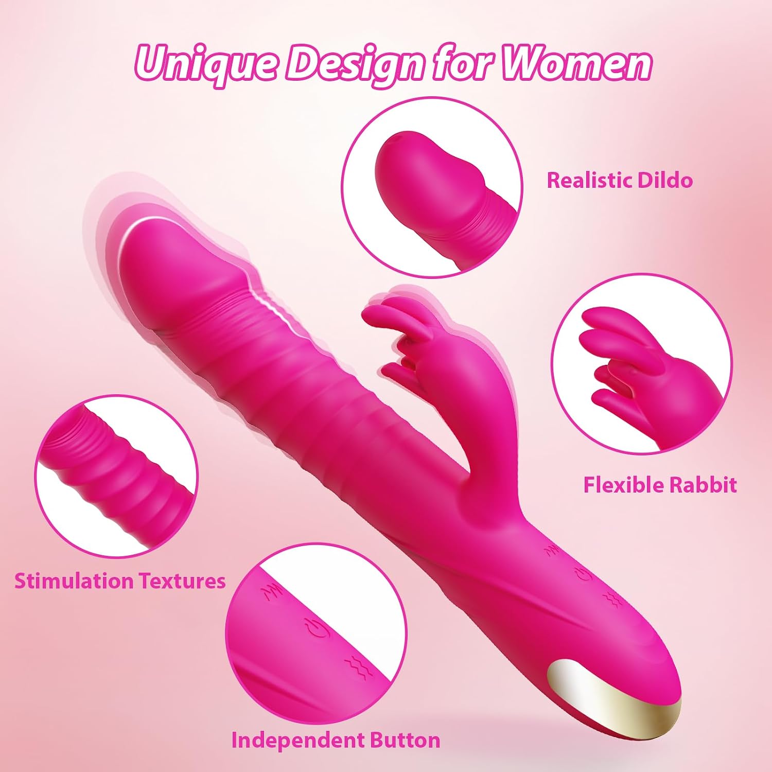 SUPOLA - Consoladores con vibrador de empuje, juguetes sexuales par...