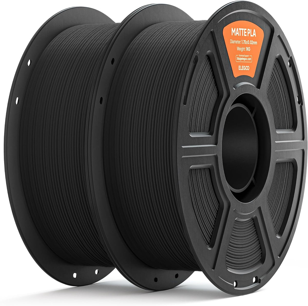 ELEGOO Filamento de impresora 3D PLA mate 0.07 in negro 4.4 lbs | A...