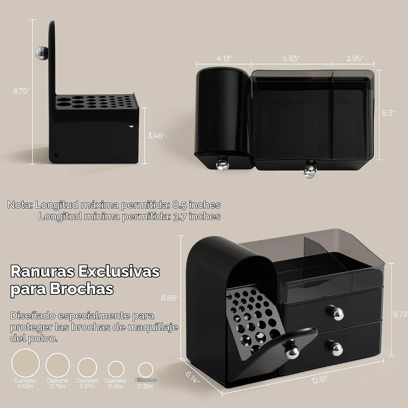 HBlife Organizador de maquillaje para encimera con cajones, organiz...