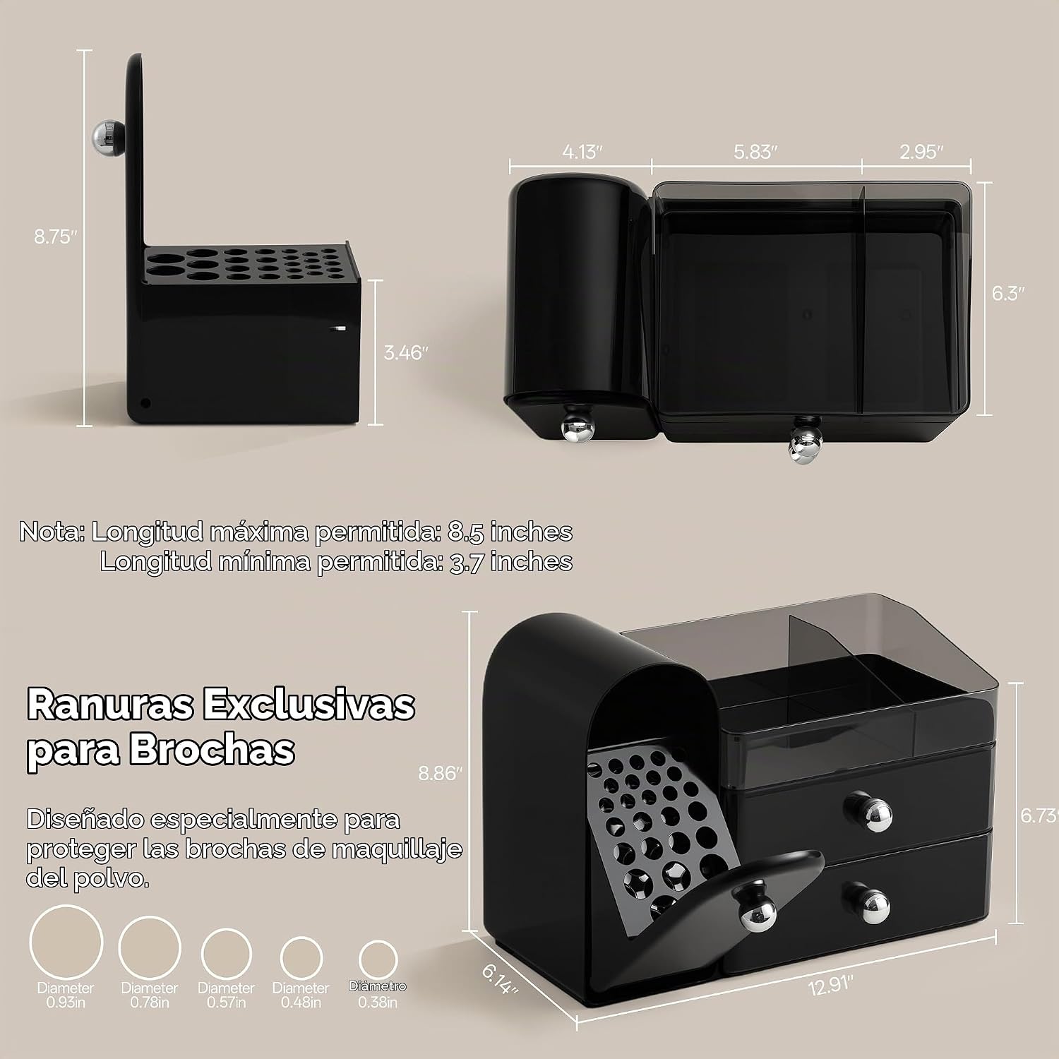 HBlife Organizador de maquillaje para encimera con cajones, organiz...