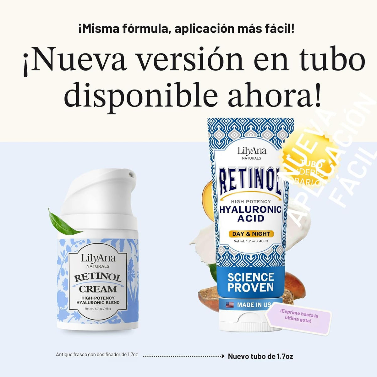 LilyAna Naturals Crema de retinol - Hidratante antienvejecimiento p...