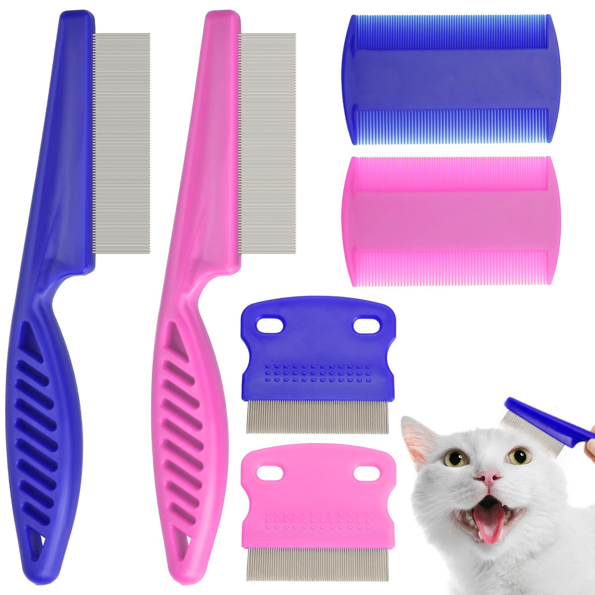 Peine antipulgas para gatos y perros, paquete de 6 peines de aseo p...