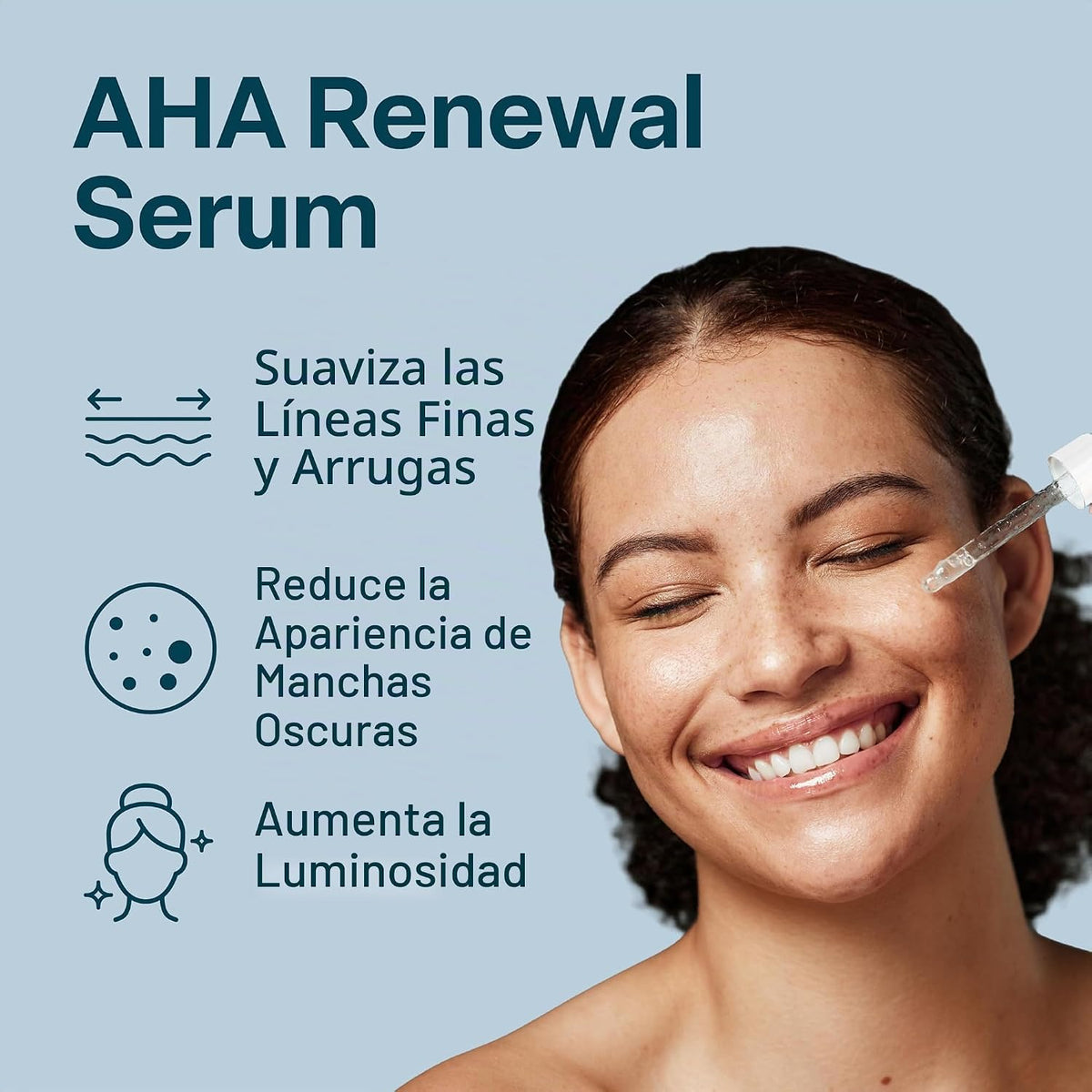 Ácido glicólico\/AHA - Suero renovador al 15% para el rostro, brill...