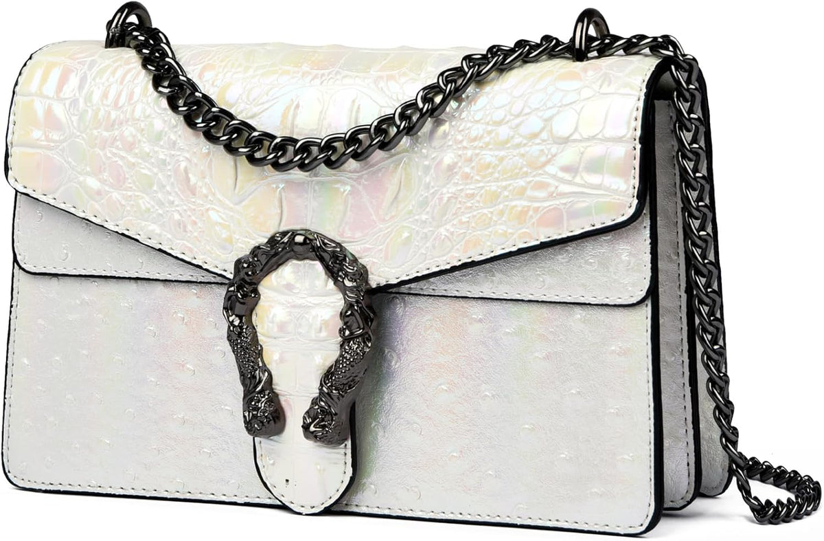 MYHOZEE Crossbody Bags for Women - Snake Printed Clutch Purses Leat...