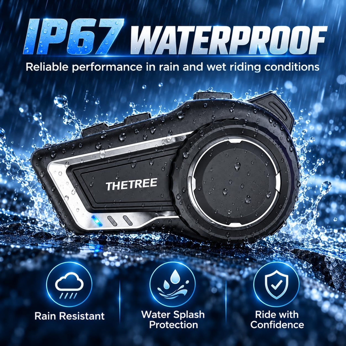 THETREE Intercomunicador de motocicleta de malla X10 BT 5.4 Qualcom...