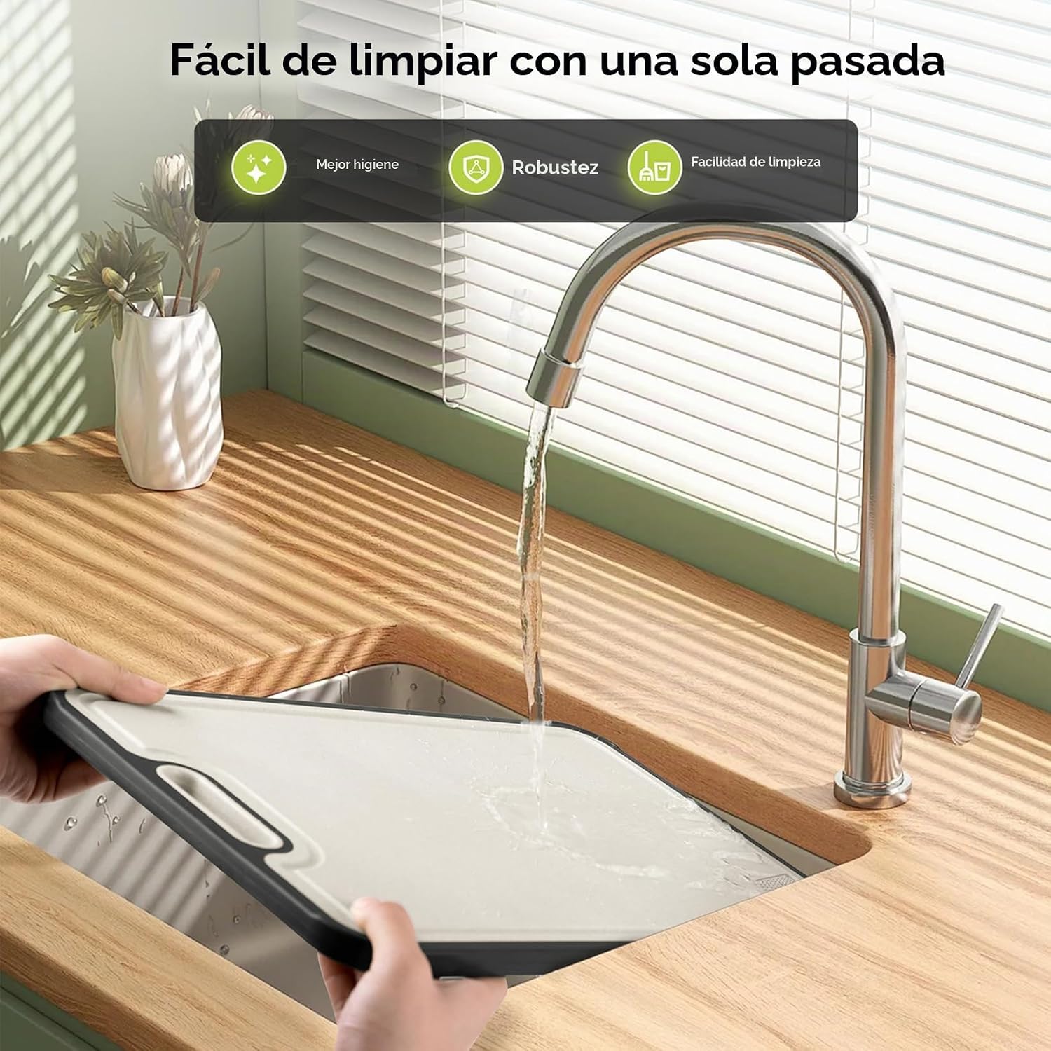 Tabla de cortar de titanio para cocina, tabla de cortar de doble ca...
